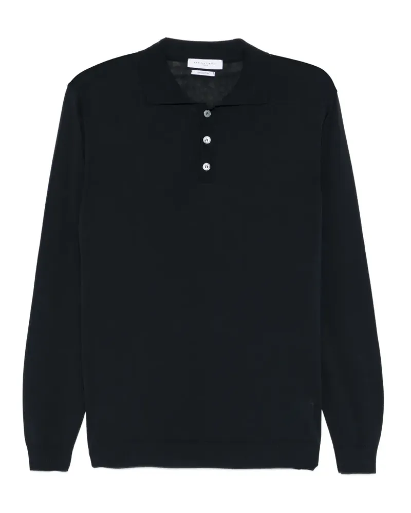 Daniele Fiesoli Poloshirt mit langen Ärmeln - Blau Blau