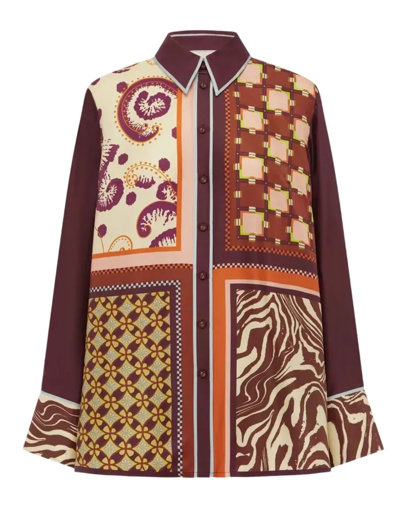 ALEMAIS Wilson mix-print shirt - Rot Rot