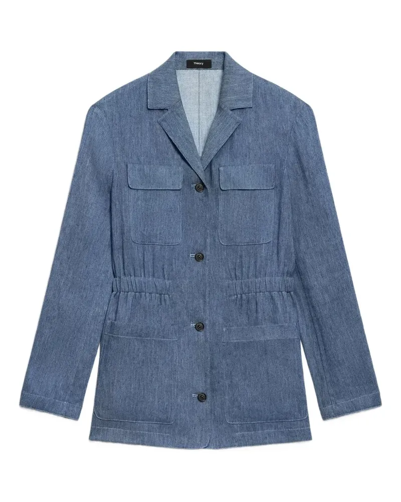 Theory Leinenjacke mit Kordelzug - Blau Blau