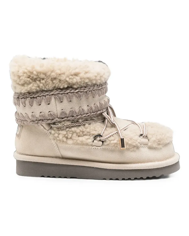 Mou Eskimo 18 crochet-trim ankle boots - Nude Nude