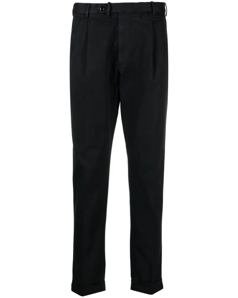 Dell'oglio Tapered-Hose mit Umschlag Schwarz