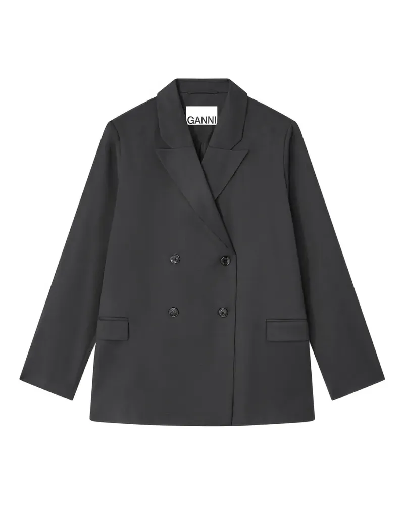 Ganni Doppelreihiger Blazer - Grau Grau