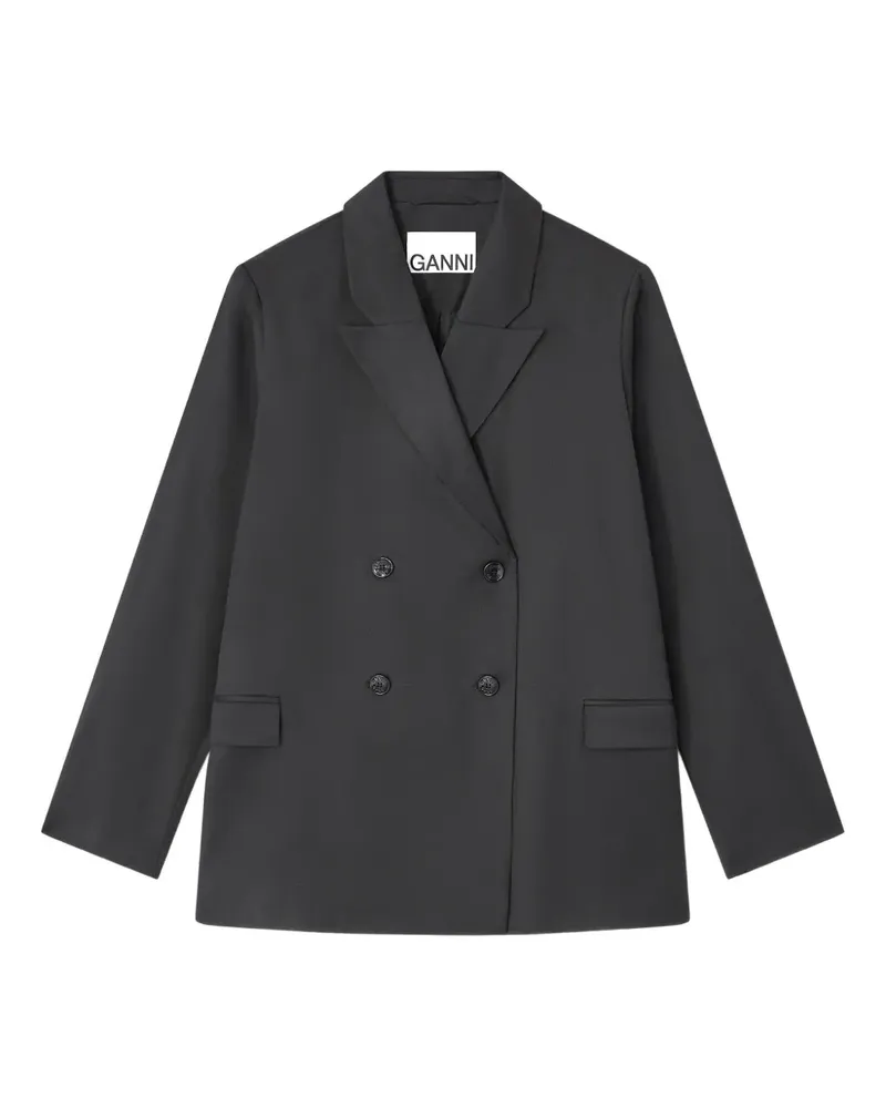 Ganni Doppelreihiger Blazer - Grau Grau