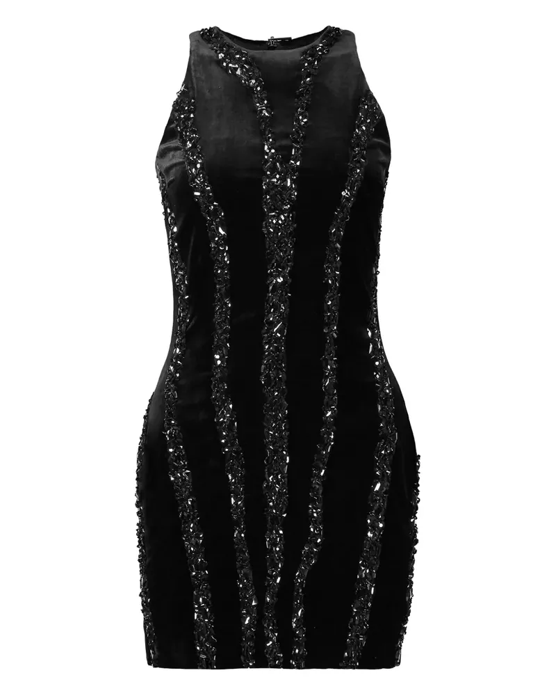 Balmain Minikleid mit Muster - Schwarz Schwarz