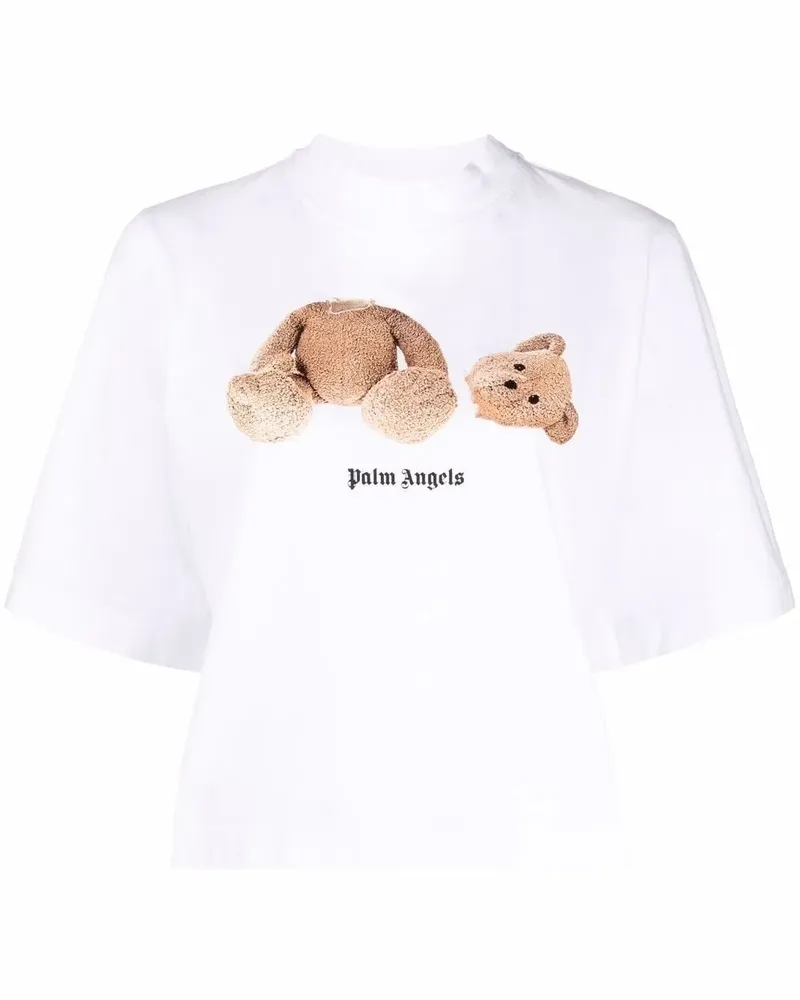 Palm Angels Teddy Bear T-Shirt aus Bio-Baumwolle - Weiß Weiß