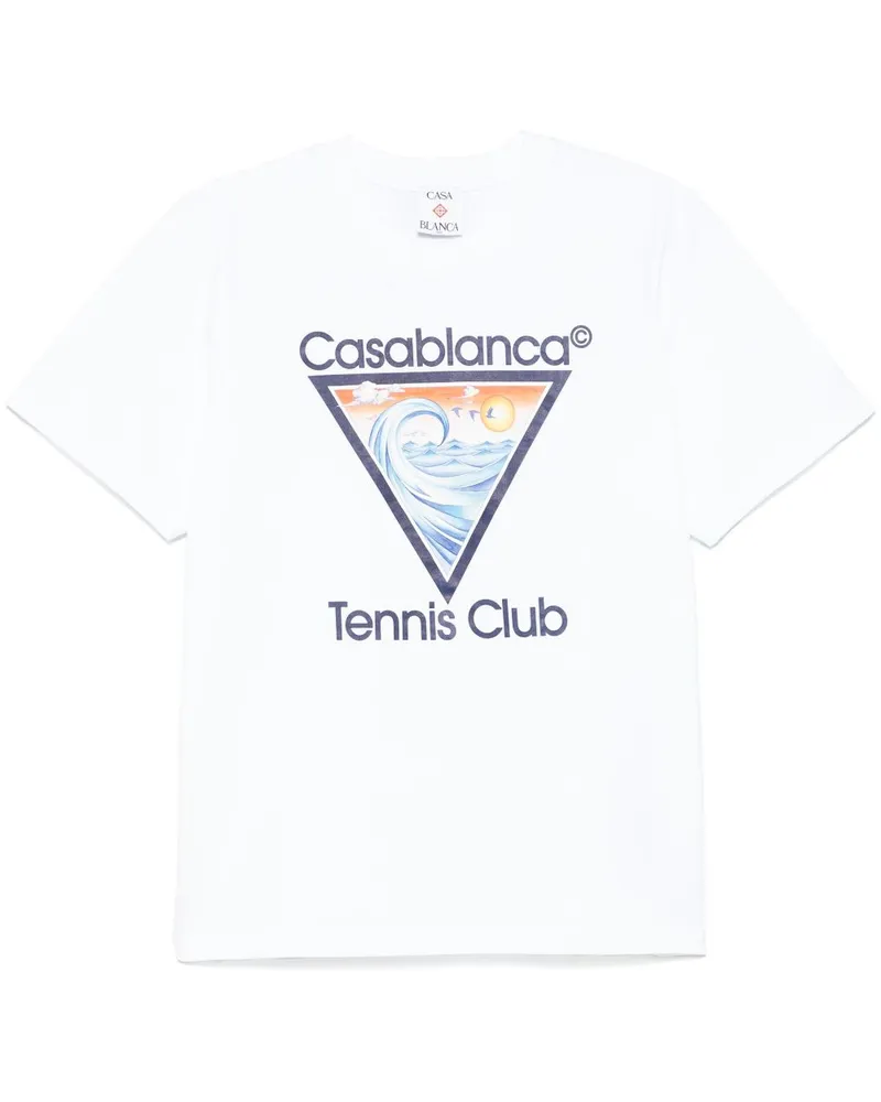 Casablanca Paris T-Shirt mit "Tennis Club"-Print - Weiß Weiß