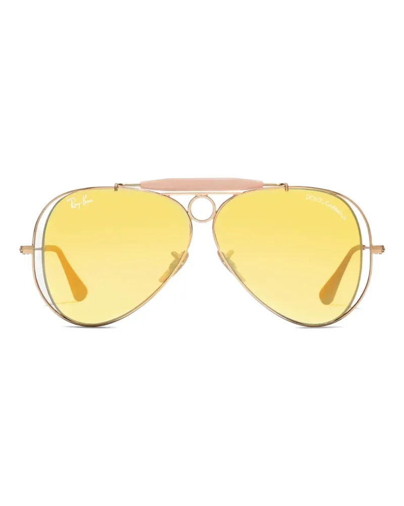 Dolce & Gabbana x Ray‑Ban pilot-frame sunglasses - Gold Gold