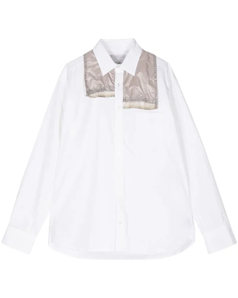 kolor Popeline-Hemd im Layering-Look Weiß