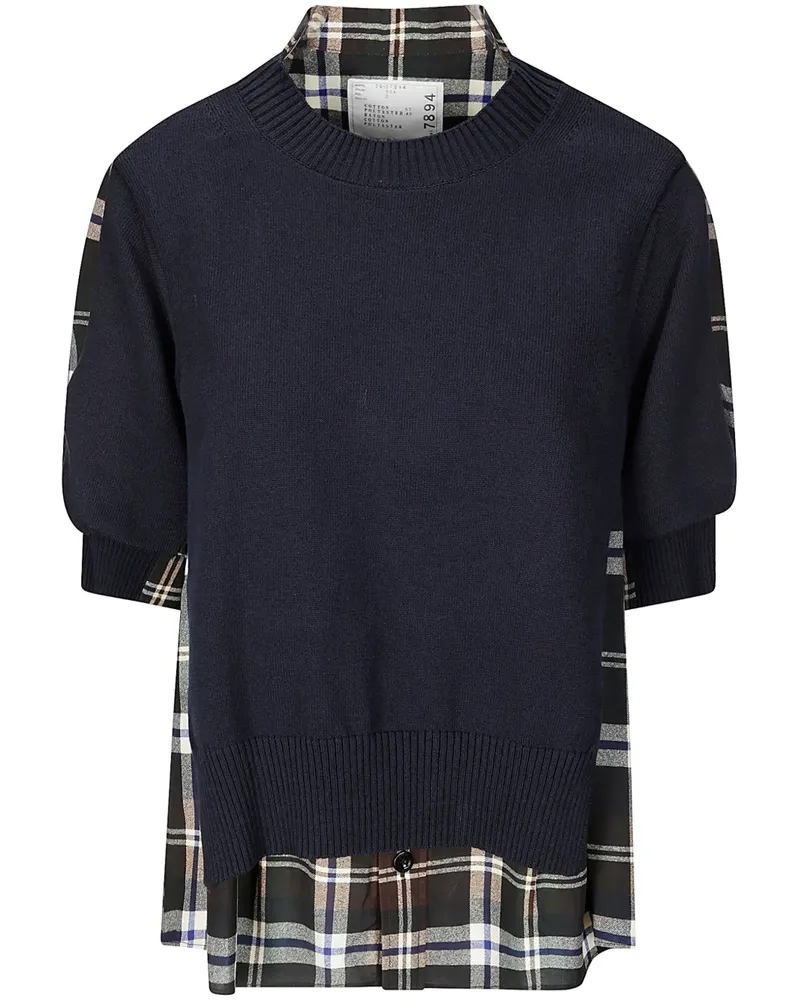 Sacai Pullover im Layering-Look - Blau Blau