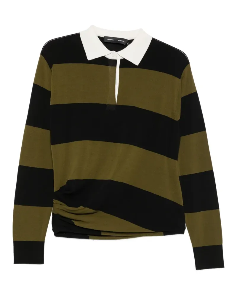 Proenza Schouler Corinna striped cotton polo-shirt - Schwarz Schwarz
