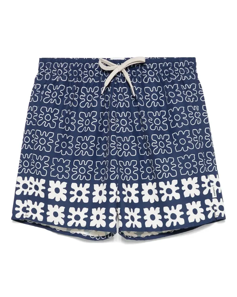 Sandro Badeshorts mit grafischem Print - Blau Blau