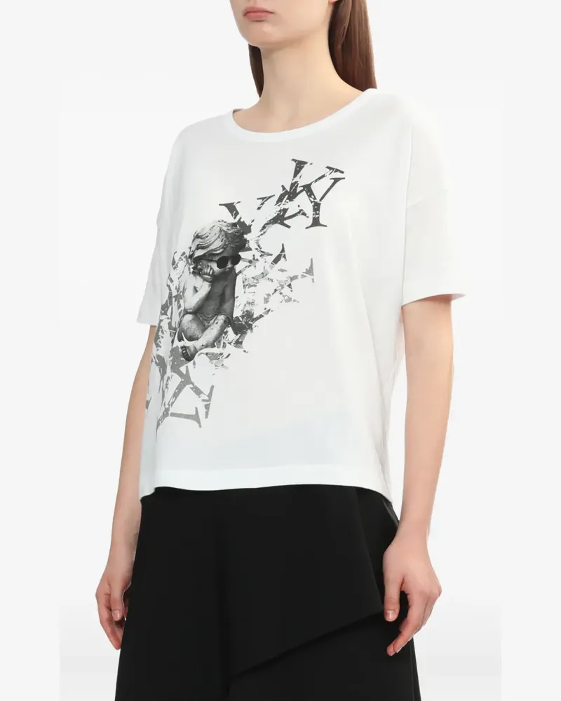 Yohji Yamamoto T-Shirt mit Engel-Print - Weiß Weiß