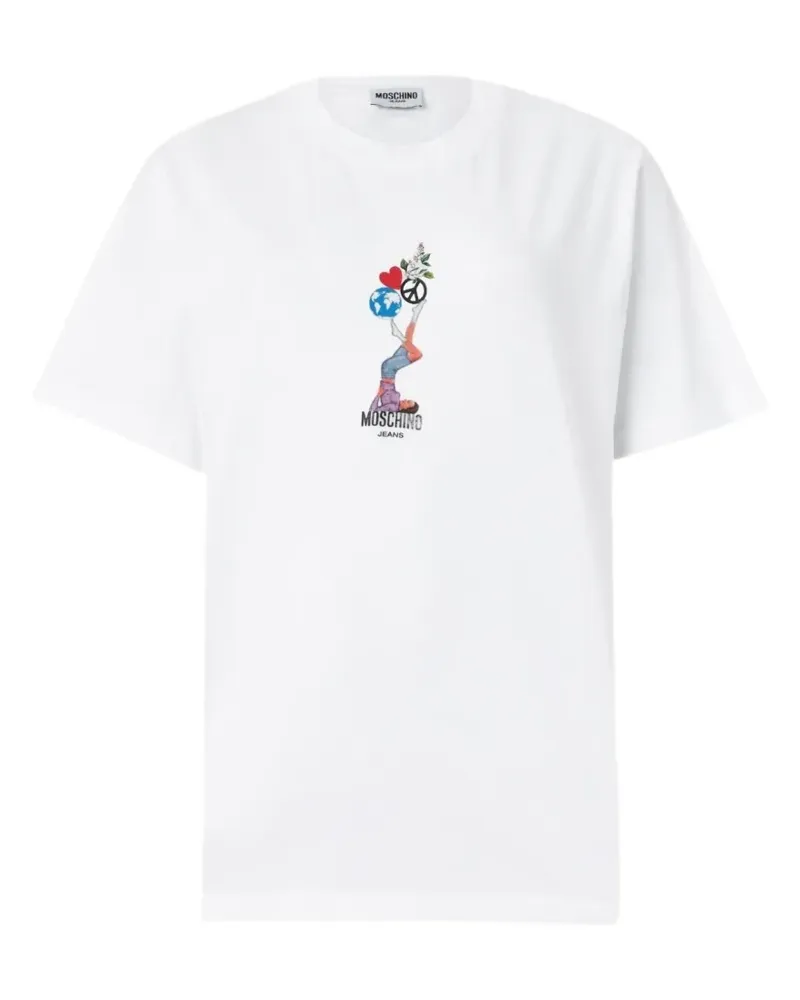 Moschino T-Shirt mit grafischem Print - Weiß Weiß