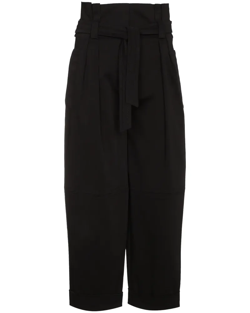 Alberta Ferretti Taillenhohe Hose mit Gürtel - Schwarz Schwarz
