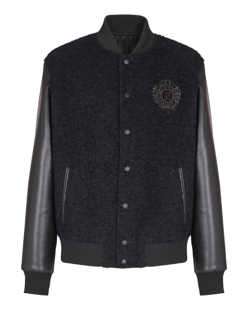 Balmain Bomberjacke im College-Look - Schwarz Schwarz