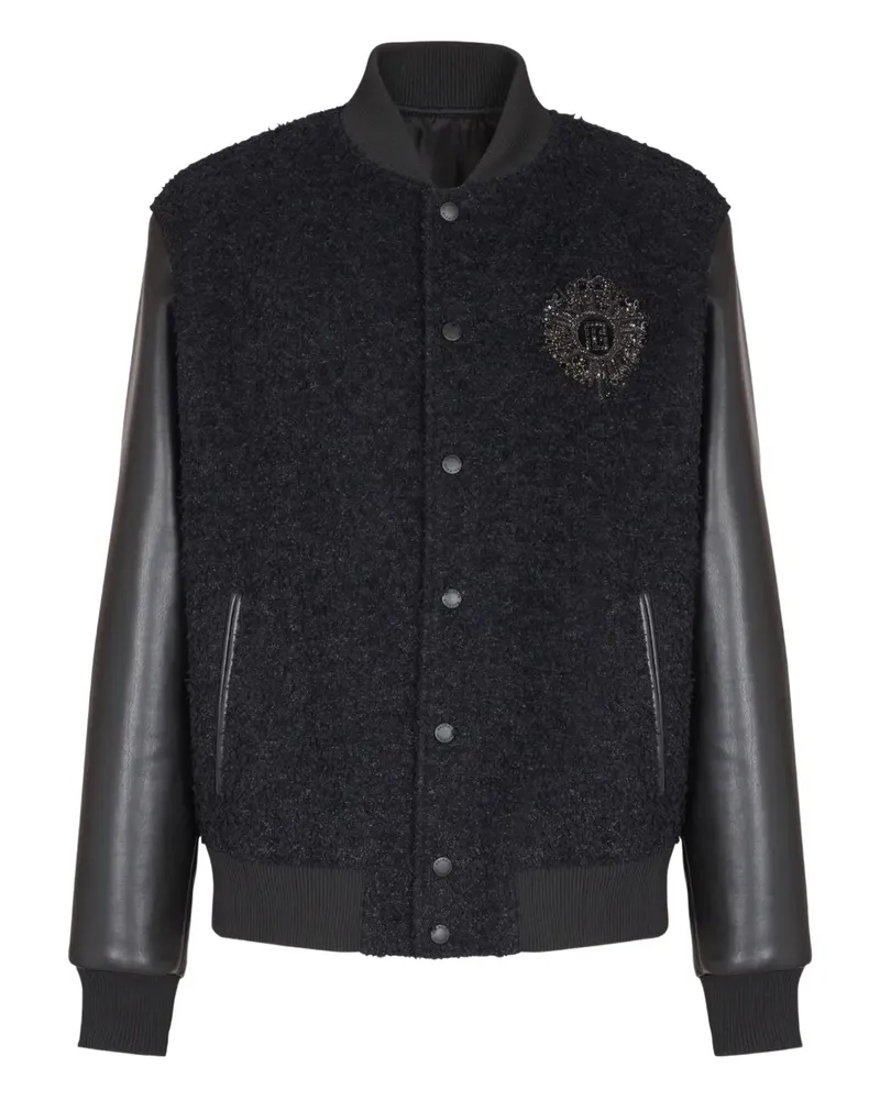 Balmain Bomberjacke im College-Look - Schwarz Schwarz