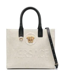 Versace large La Medusa canvas tote bag Nude