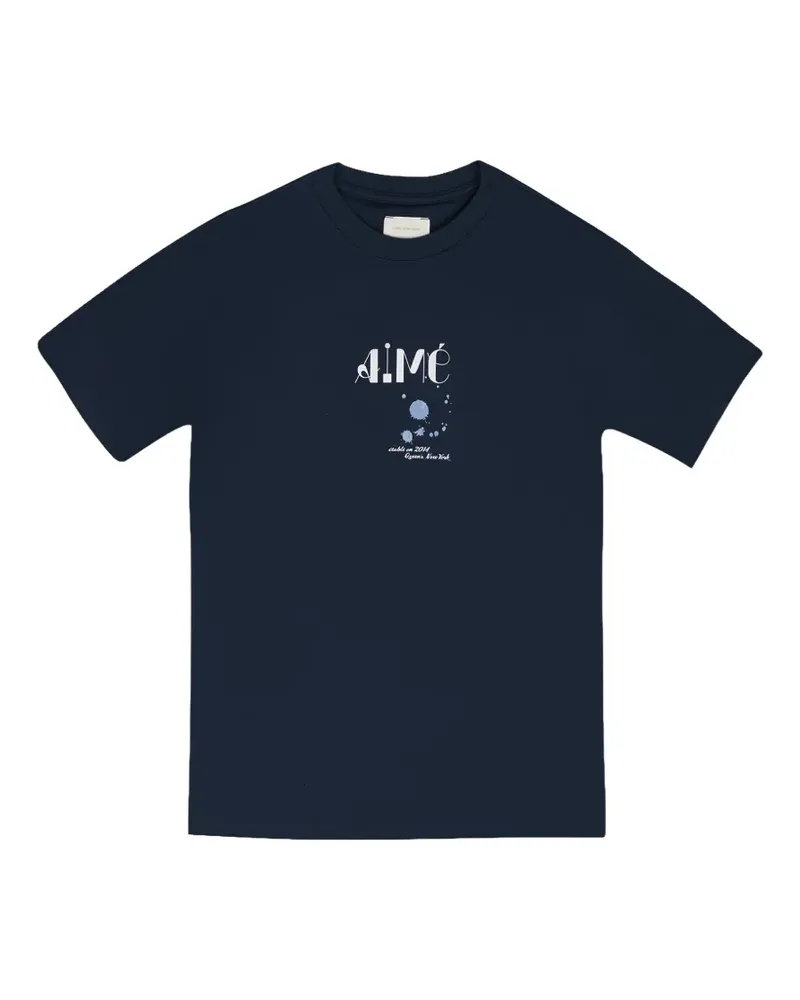 Aimé Leon Dore Kurzärmeliges T-Shirt mit Logo-Print - Blau Blau