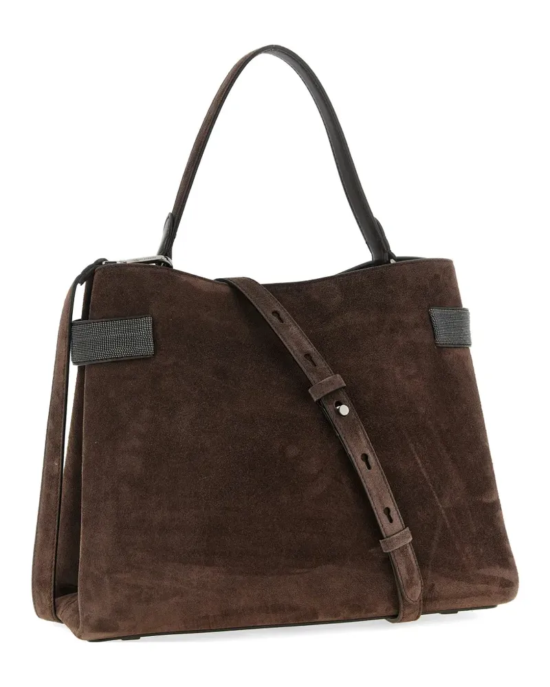 Brunello Cucinelli large Essence Monile-embellished tote bag - Braun Braun