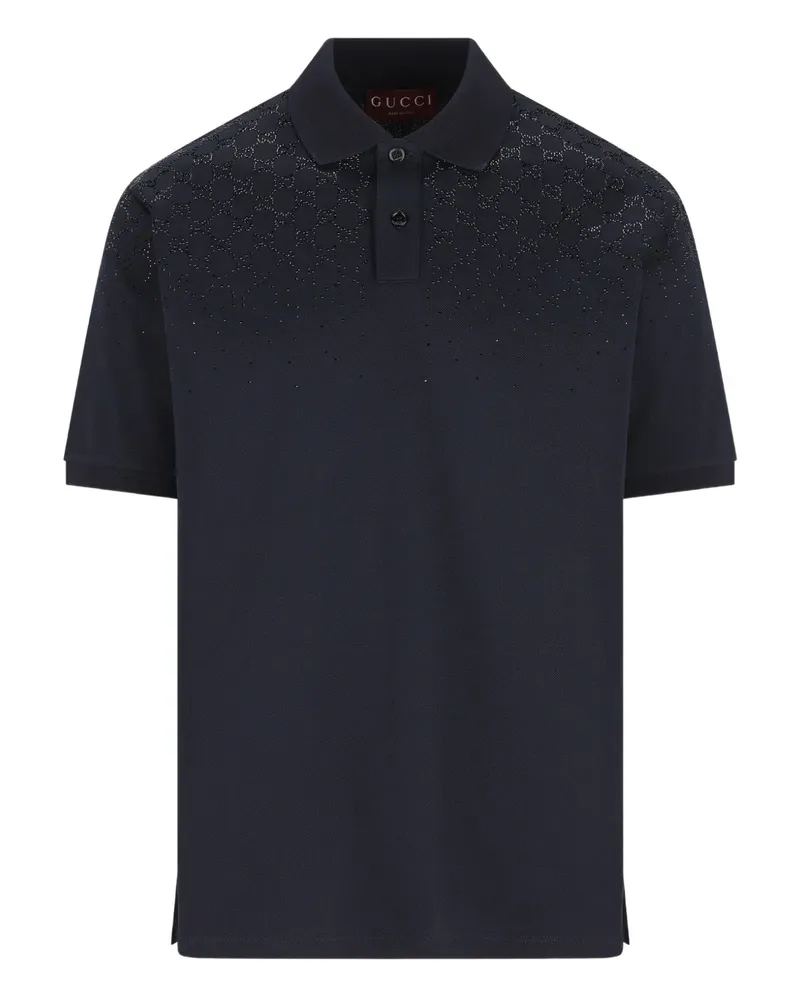 Gucci embellished polo shirt - Blau Blau