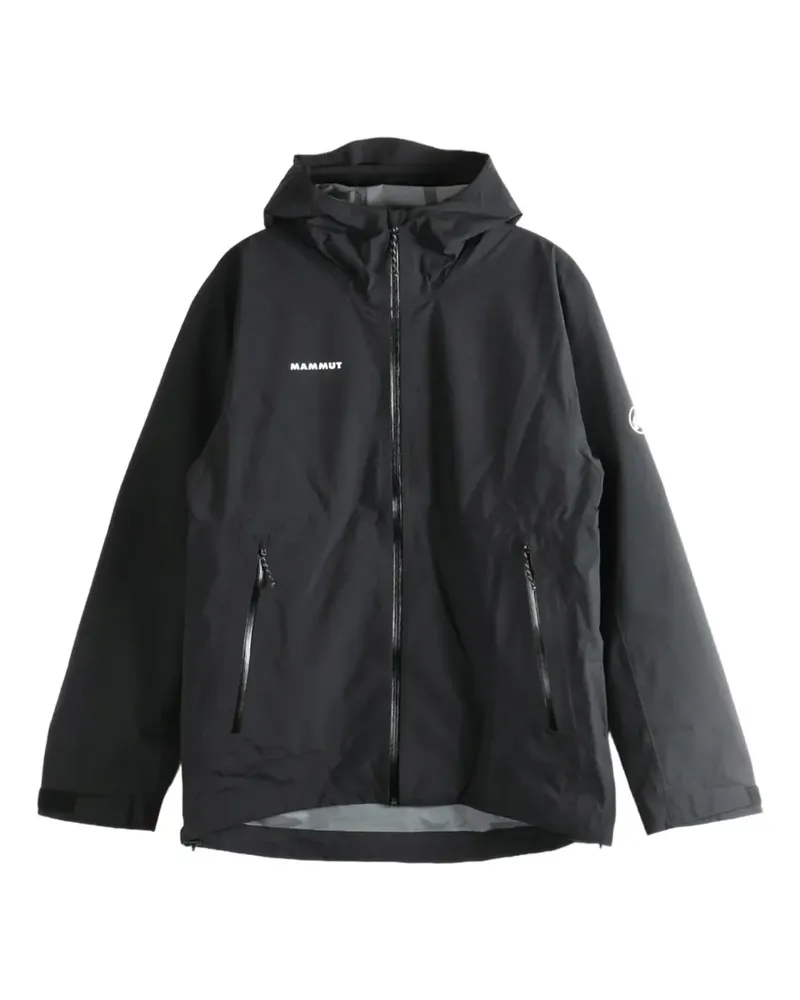 Mammut logo-print hooded jacket - Schwarz Schwarz