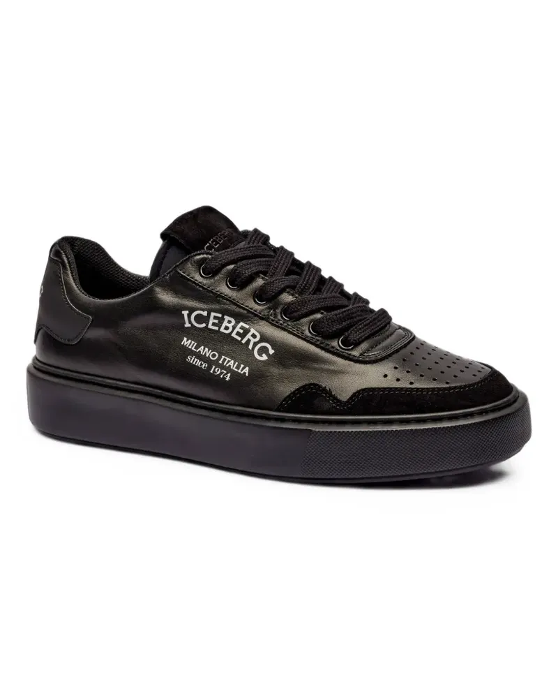 Iceberg Sneakers mit Logo-Print - Schwarz Schwarz