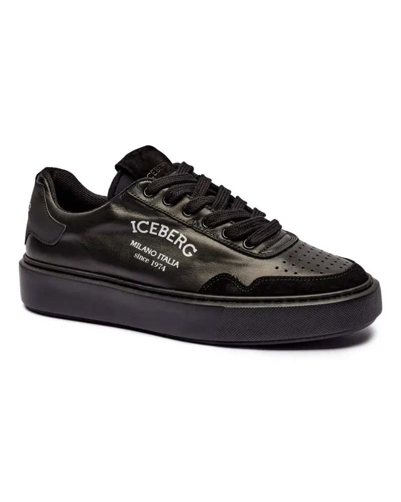 Iceberg Sneakers mit Logo-Print - Schwarz Schwarz