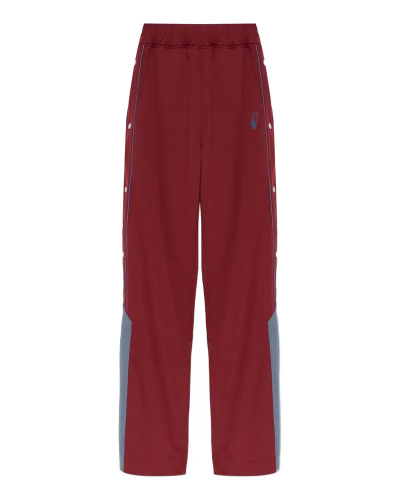 OFF-WHITE logo-print piped track pants - Rot Rot