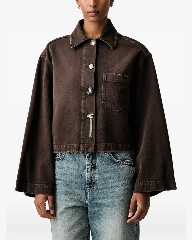 VICOLO embellished-button denim jacket - Braun Braun