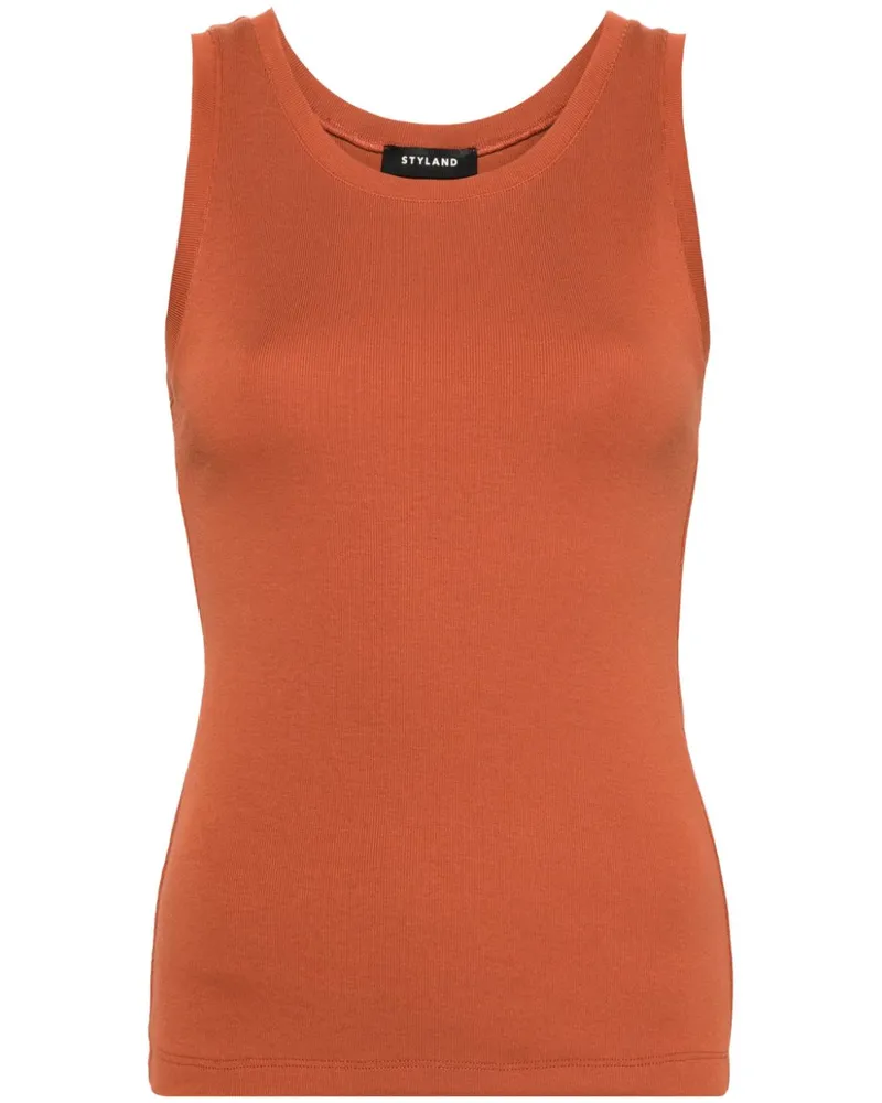 STYLAND Geripptes Top Orange