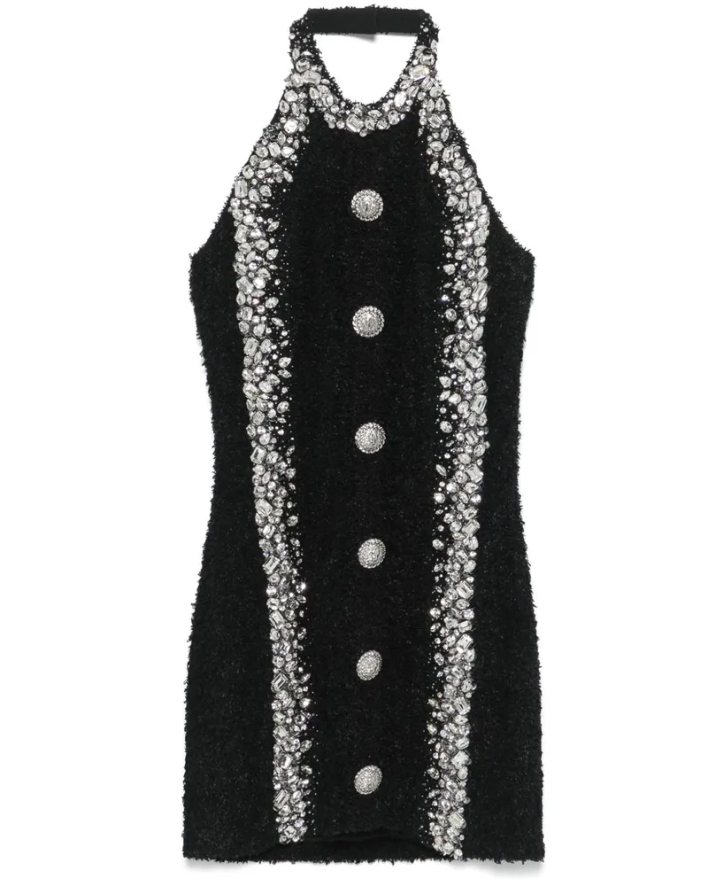 Balmain Minikleid mit Kristallen - Schwarz Schwarz