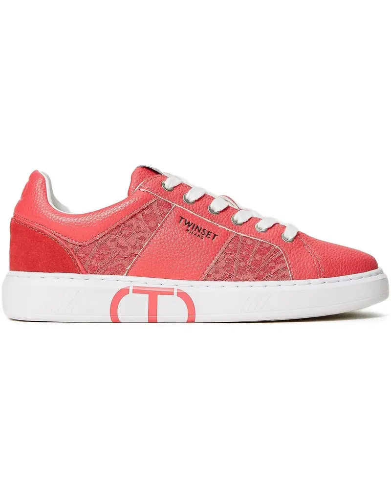 Twin-Set Sneakers mit Spitzeneinsätzen - Rot Rot