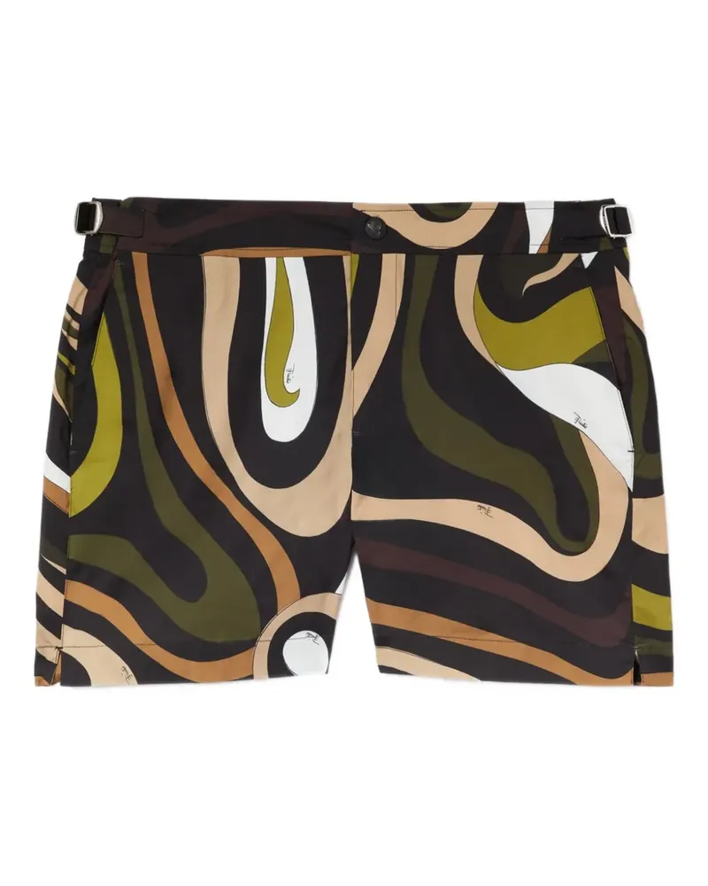 Emilio Pucci Badehose mit abstraktem Print - Schwarz Schwarz