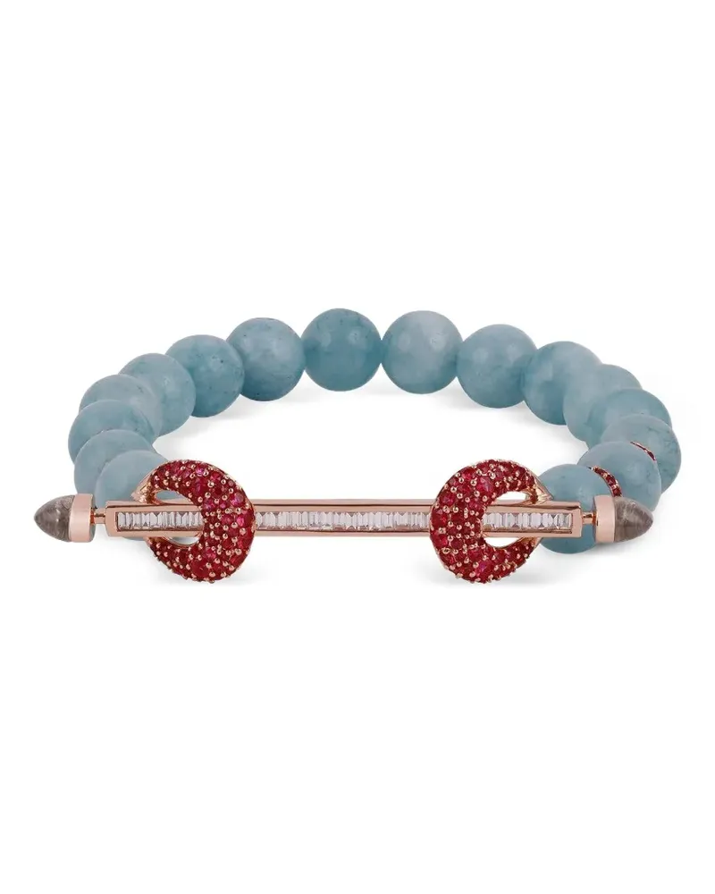 Ananya 18kt Rotgoldarmband mit Schmucksteinen - Rosa Rosa