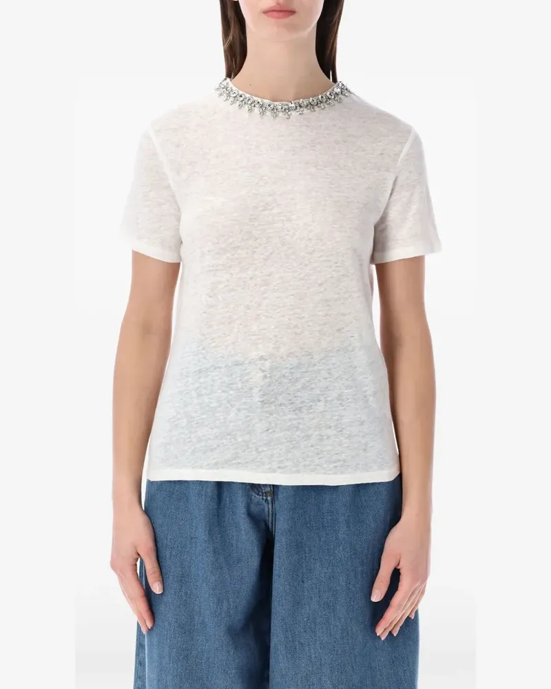 Zimmermann crystal-embellished T-shirt - Weiß Weiß