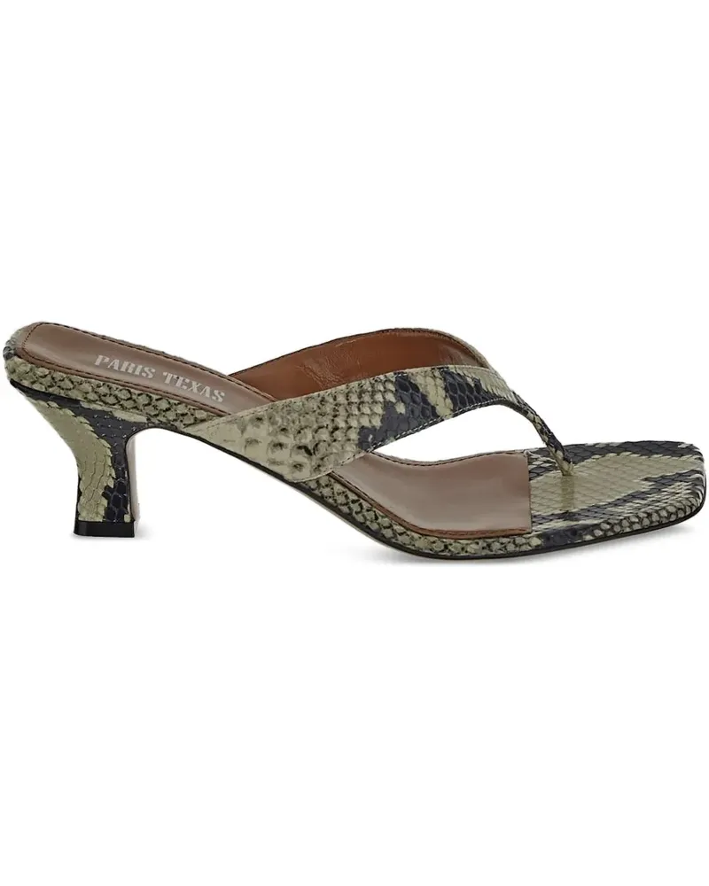 Paris Texas Mules aus Schlangenleder - Nude Nude