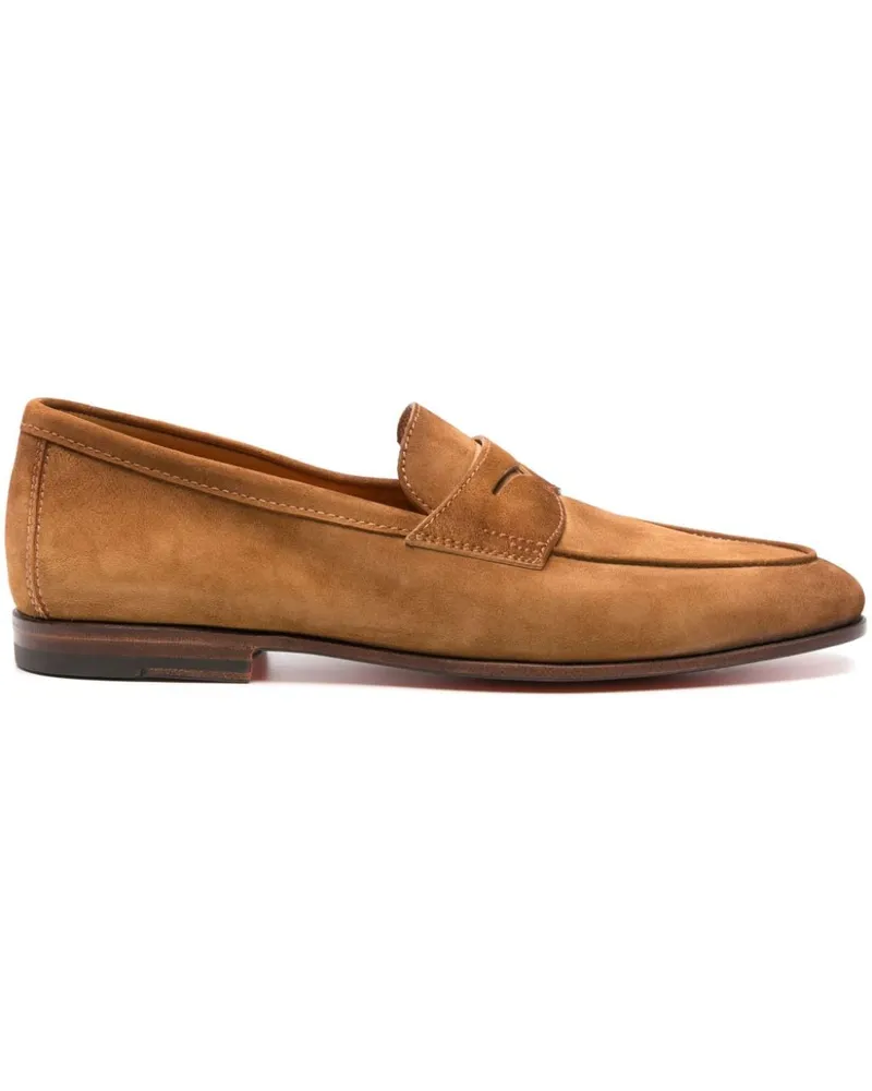 Santoni Penny-Loafer aus Wildleder - Braun Braun