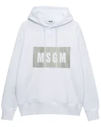 MSGM Hoodie mit Logo-Print Weiß