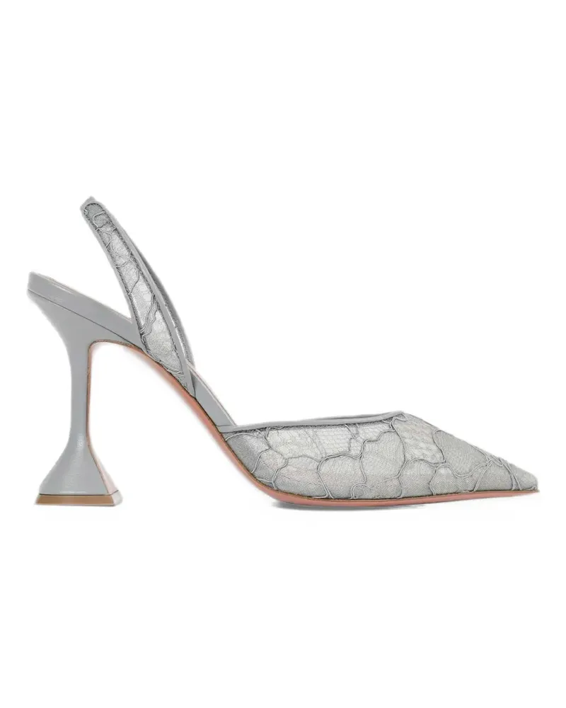 Amina Muaddi Holli lace sling pumps 95 - Grau Grau