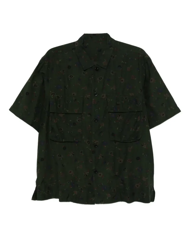 Sacai Hemd mit Blumen-Print - Grün Grün