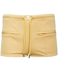 Courrèges Mini-Shorts mit Kordelzug Gelb