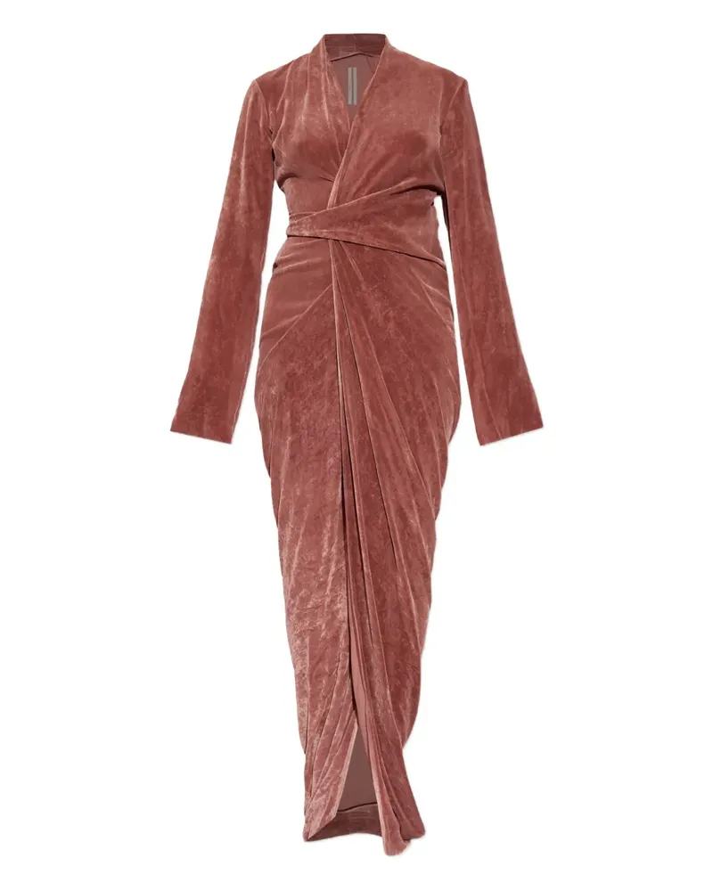 Rick Owens Kleid aus Samt in Wickeloptik - Rot Rot