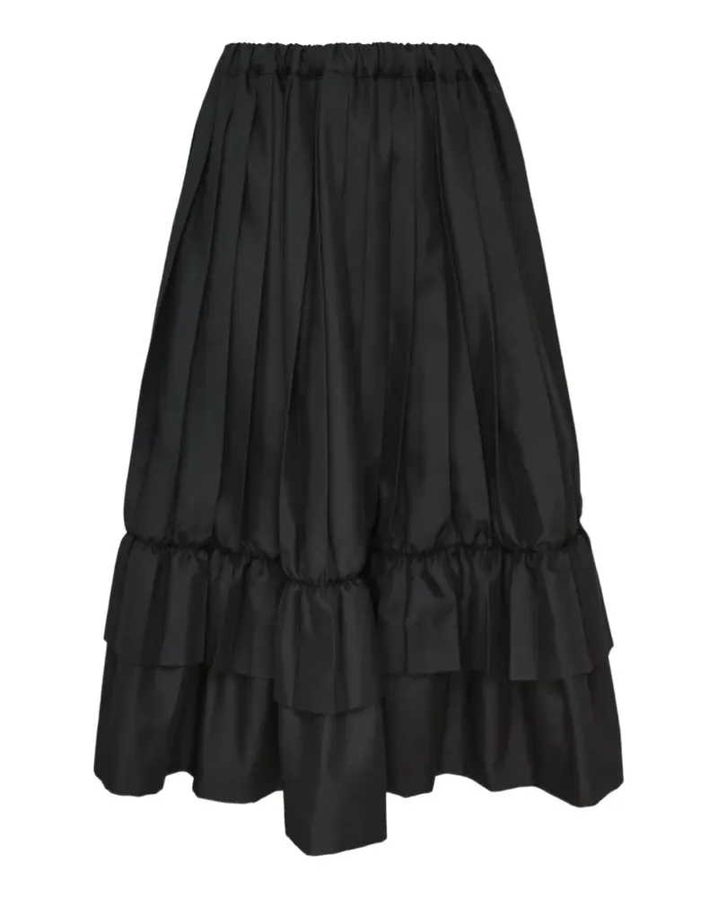 Comme des Garçons Midirock mit Falten - Schwarz Schwarz