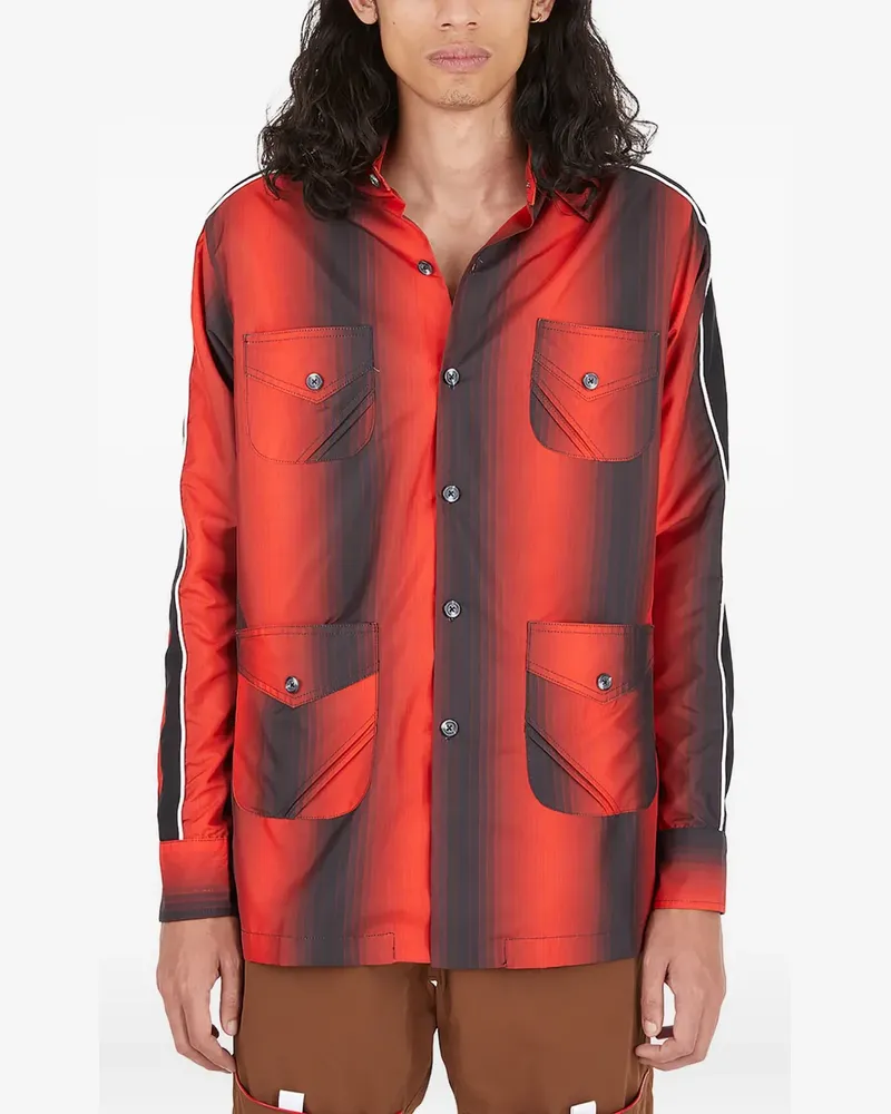 AHLUWALIA Gestreifte Hemdjacke - Rot Rot
