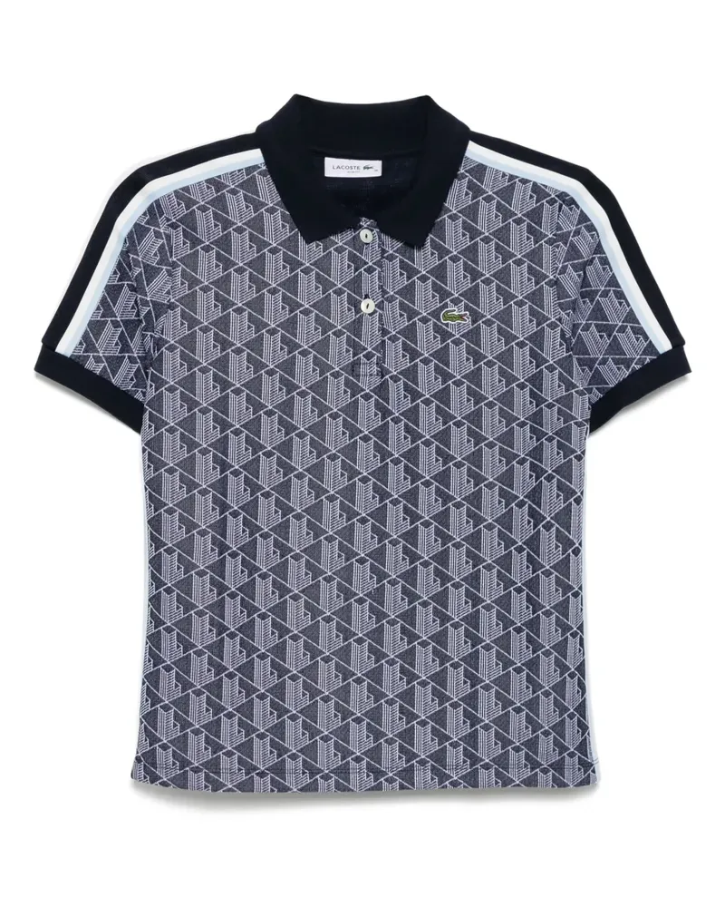 Lacoste Poloshirt mit Monogramm-Jacquard - Blau Blau