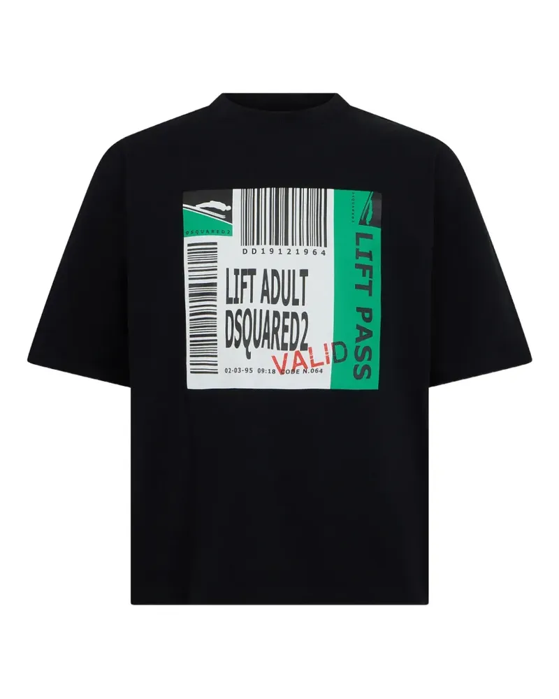 Dsquared2 Weites T-Shirt mit Print - Schwarz Schwarz