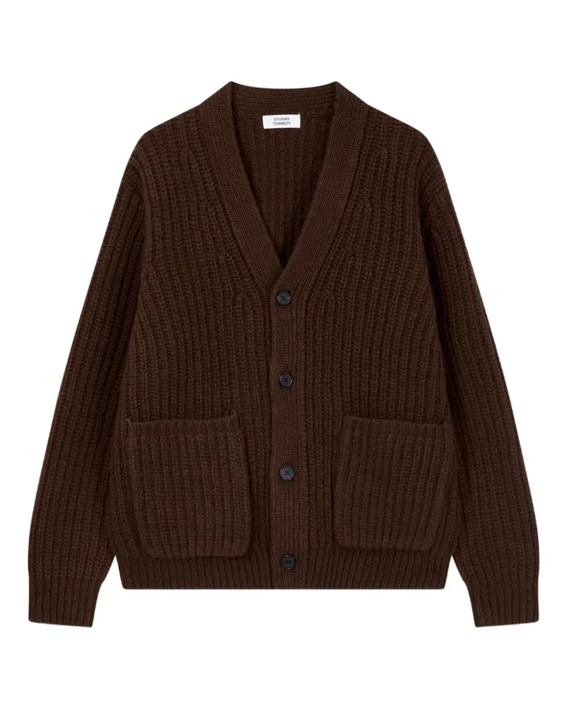 STUDIO TOMBOY patch-pocket cardigan - Braun Braun