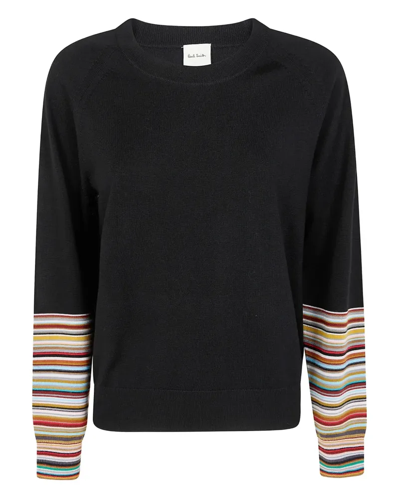 Paul Smith Pullover mit Artist Stripe-Bündchen - Schwarz Schwarz