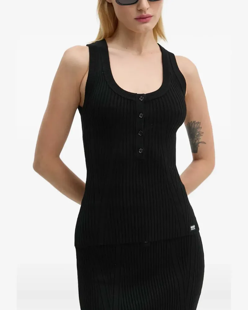 Moschino ribbed top - Schwarz Schwarz