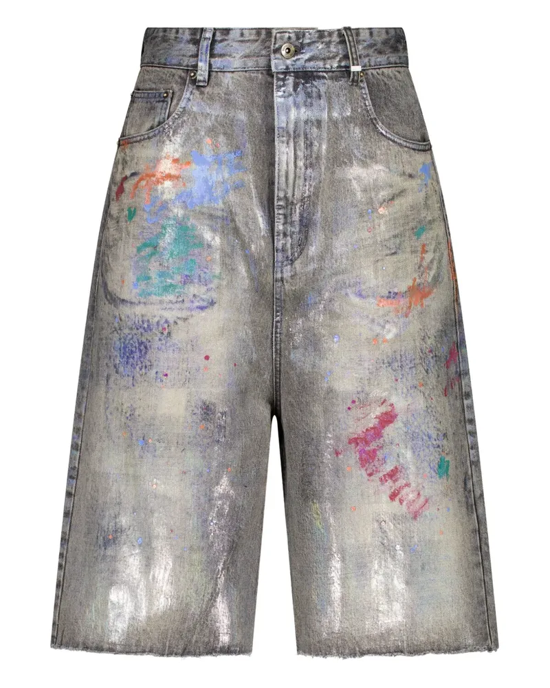 WE 11 DONE logo-patch shorts - Grau Grau